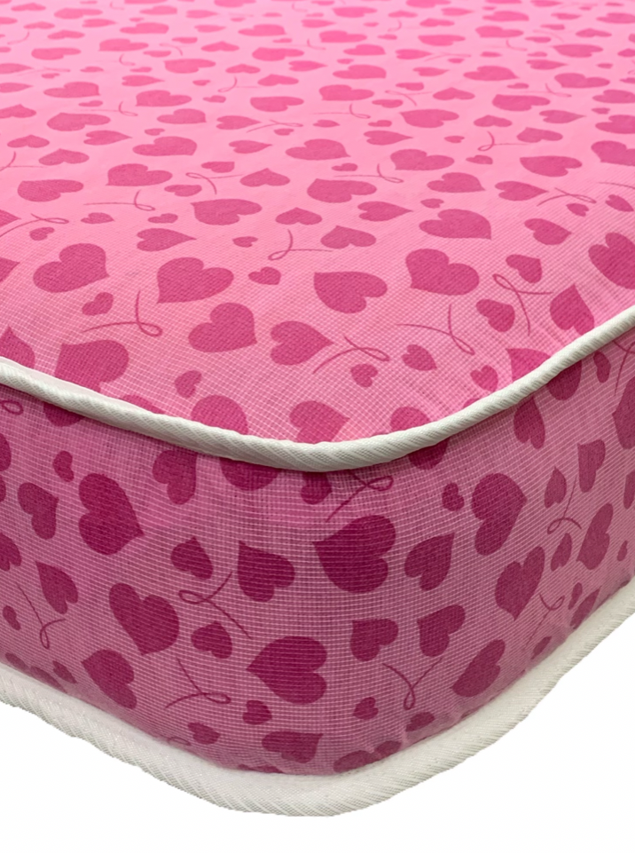 Luxury Budget Single Sided Hot Pink Hearts Mattress For Children