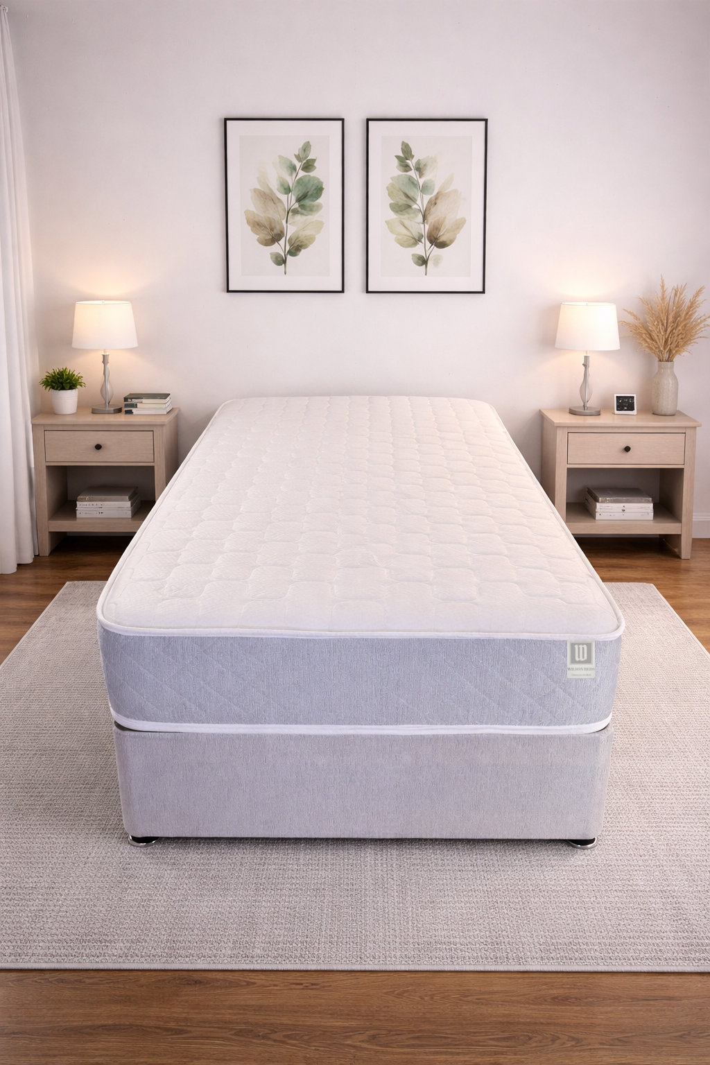 Hybrid Pocket Spring Mattress, 8" Grey & White, Medium Feel, With Memory Layer