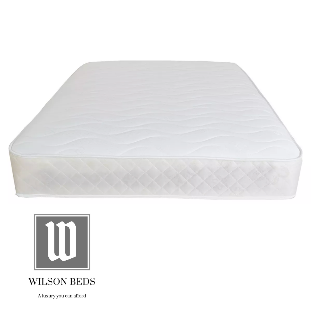 All White Quilted Memory Foam & Spring Mattress. 3 Depth Options