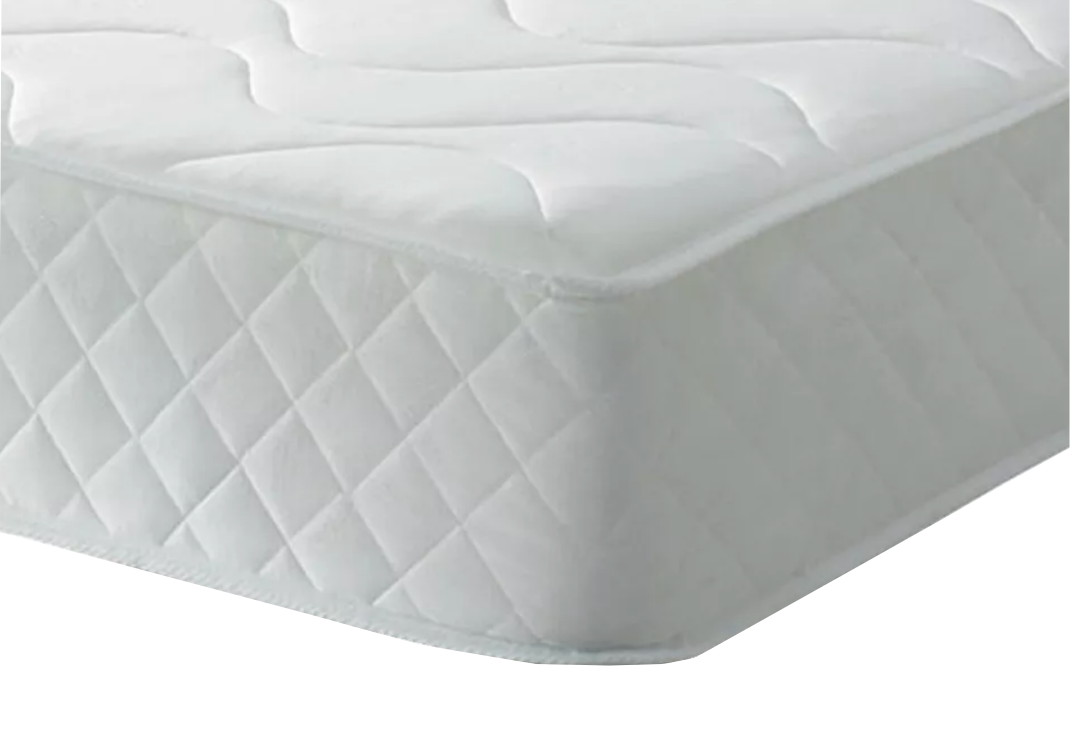 All White Quilted Memory Foam & Spring Mattress. 3 Depth Options