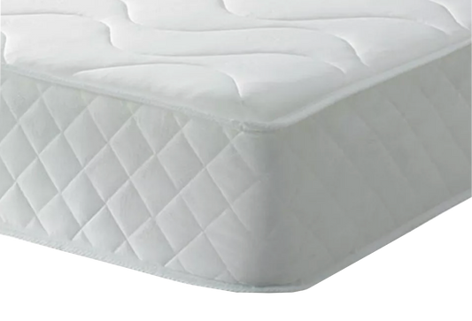 All White Quilted Memory Foam & Spring Mattress. 3 Depth Options